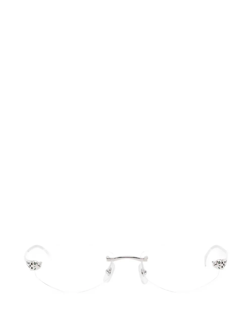 

Безободковые очки с геометрической оправой Cartier, серебряный