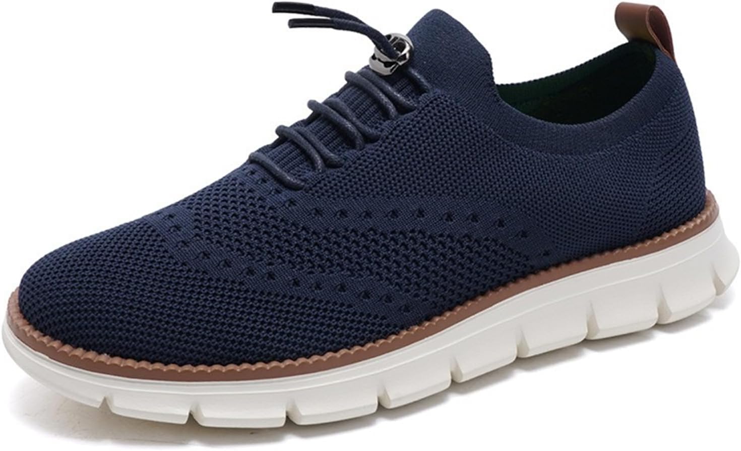 

Мужские повседневные оксфорды кроссовки из дышащей вязаной ткани, удобные легкие прогулочные туфли Abborora, синий