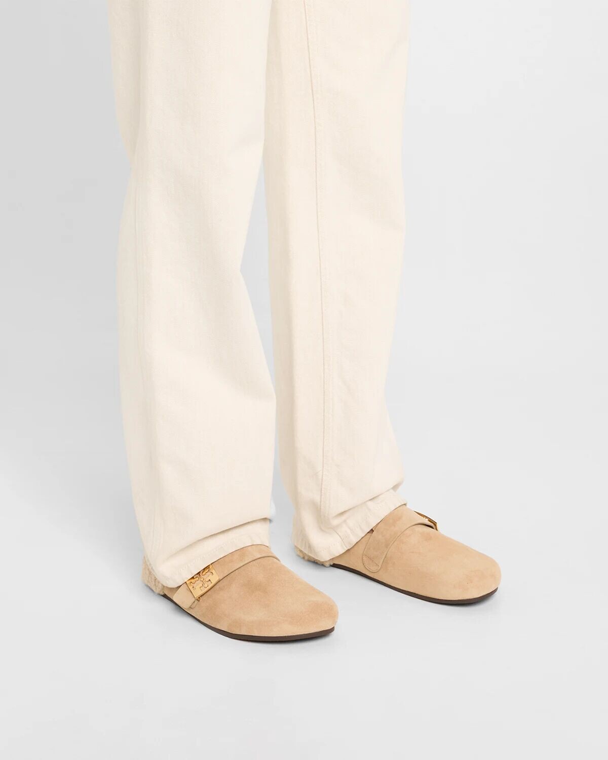 Мюли-лоферы из овчины Mellow с пряжкой и пряжкой Tory Burch, цвет Noisette  Taupe — фото 2