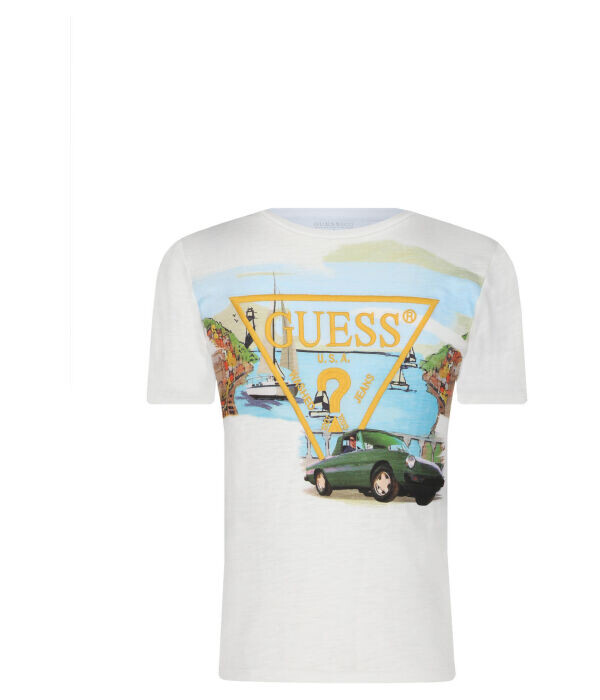 

Футболка детская Guess с рисунком и логотипом, белый
