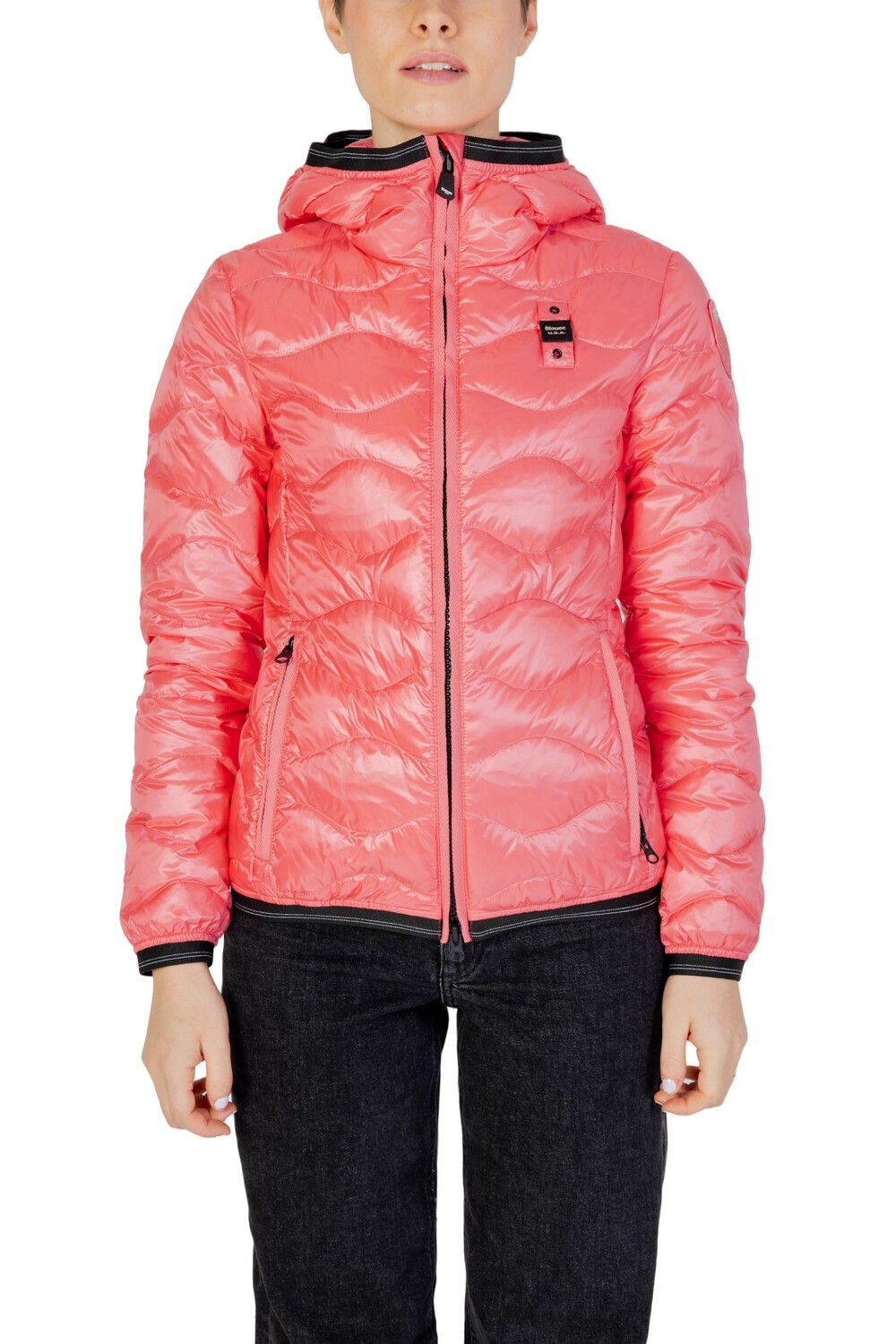 

Куртка Blauer стеганая с капюшоном, розовый