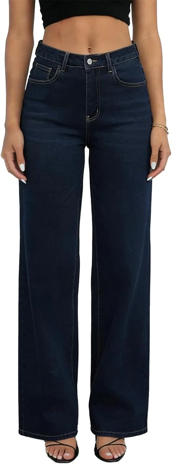 

Женские джинсы прямого кроя с высокой посадкой, широкие и свободные DLAYBGFA