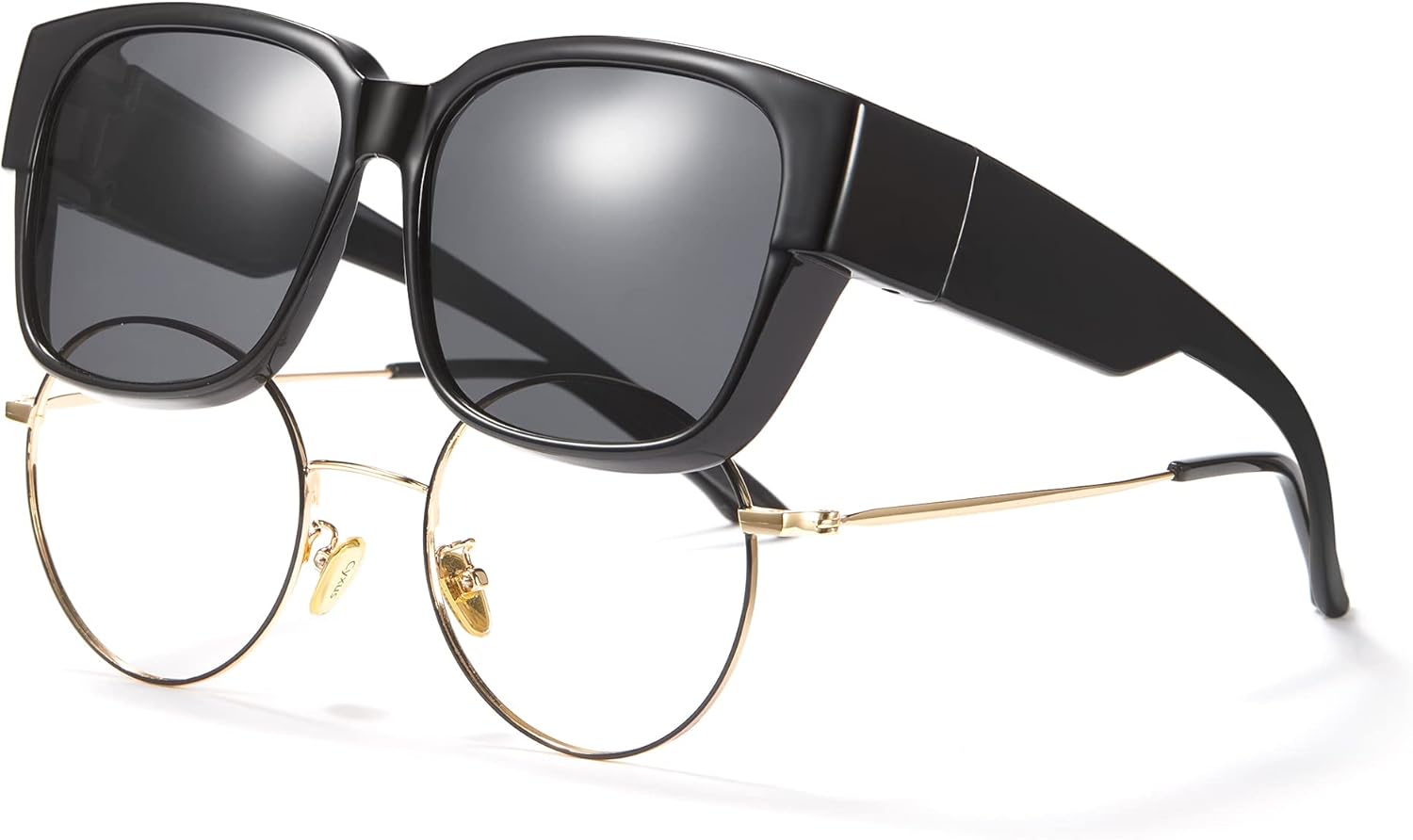 

Солнцезащитные очки Cyxus Fit Over Polarized для очков с диоптриями – защита от УФ-излучения для вождения, рыбалки и активного отдыха на природе, Less 5.16x1.88in-black/Black-1821