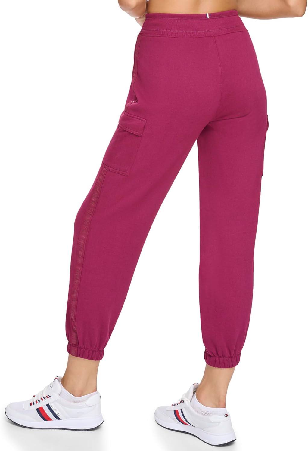 Женские флисовые джоггеры Tommy Hilfiger с боковыми лентами, Beet Red — фото 4