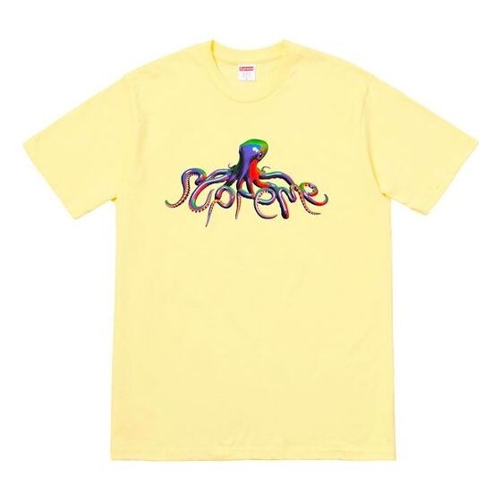 

Футболка ss18 tentacles pale yellow tee Supreme, желтый
