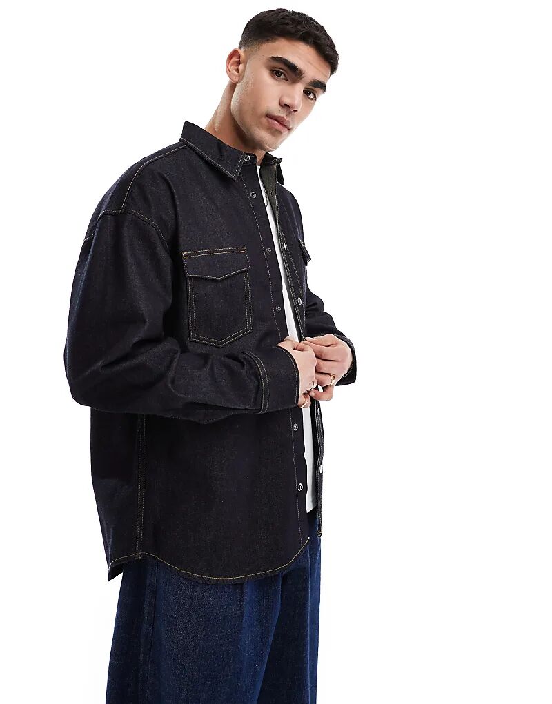 

Джинсовая рубашка-рубашка в полоскании Jack & Jones