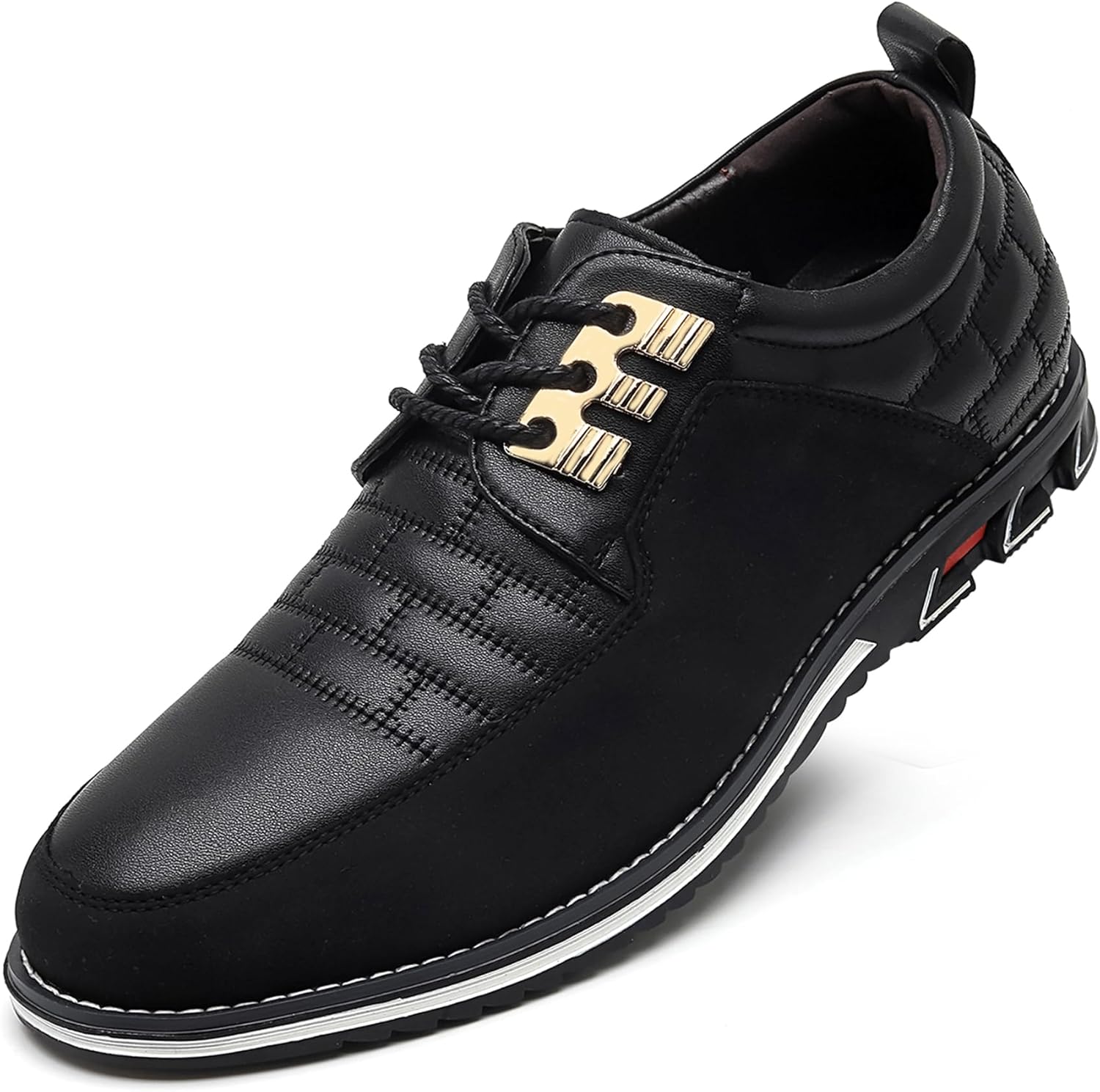 

Мужские современные кожаные модные кроссовки Oxford, повседневная обувь для прогулок, офисная, деловая, вечерняя и выпускная обувь, размер 7-15 Hllq, черный