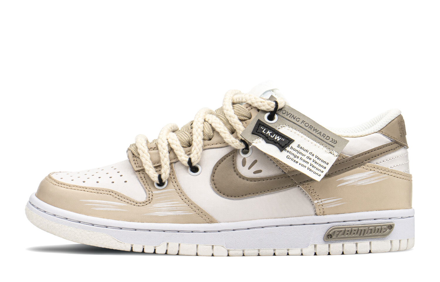 

Кроссовки Nike Dunk Skateboard Shoes Women's Low-Top Brown Beige