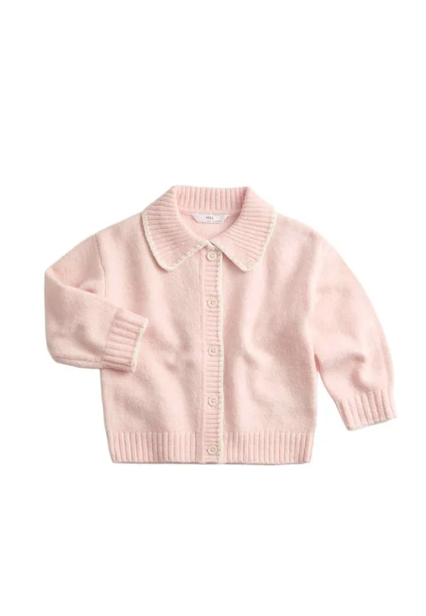 Кардиган, связанный одеяльным швом Marks & Spencer, Pale Pink
