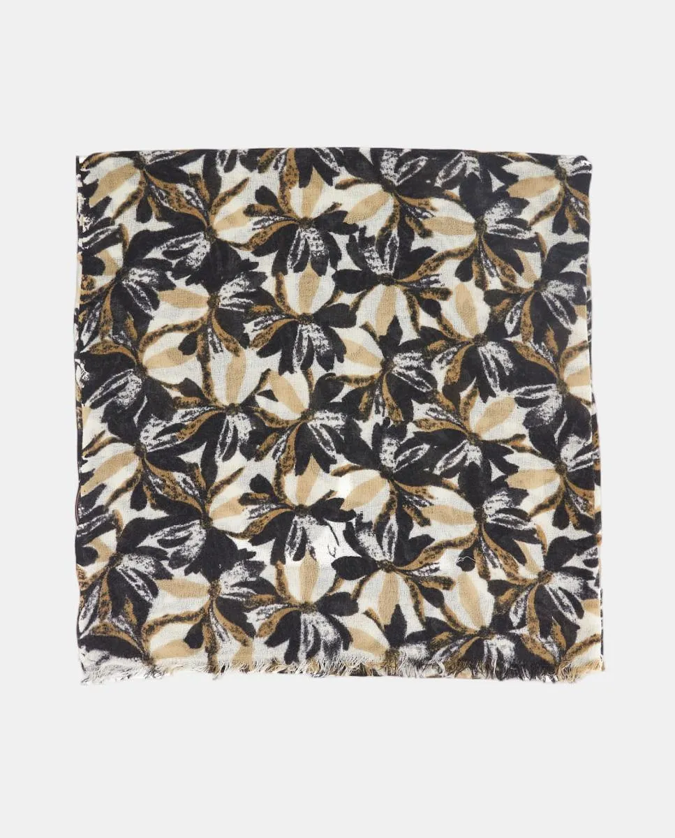 

Шерстяной платок с черным цветочным узором Abbacino, черный