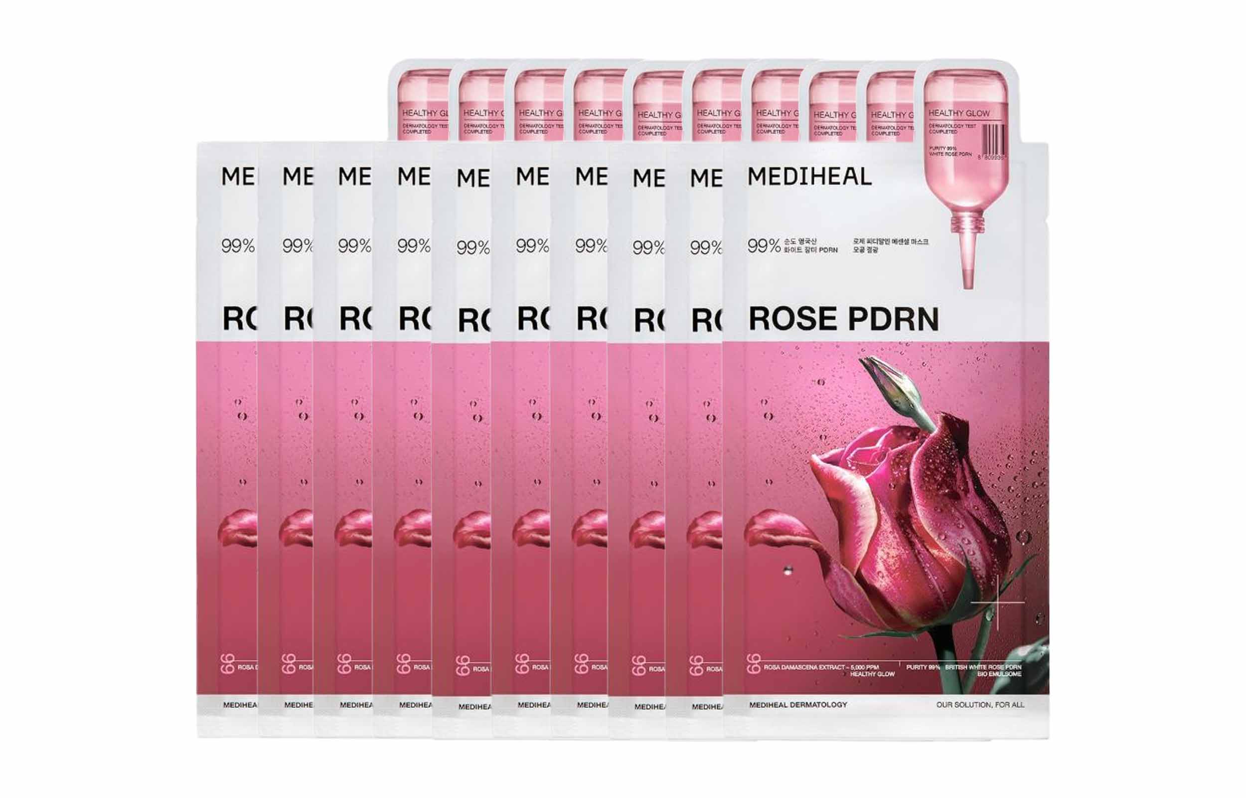 Маска для лица Mediheal — MEIDIHUIER Rose Luster Facial Masks успокаивающие увлажняющие маски для жирной, сухой и — фото 2