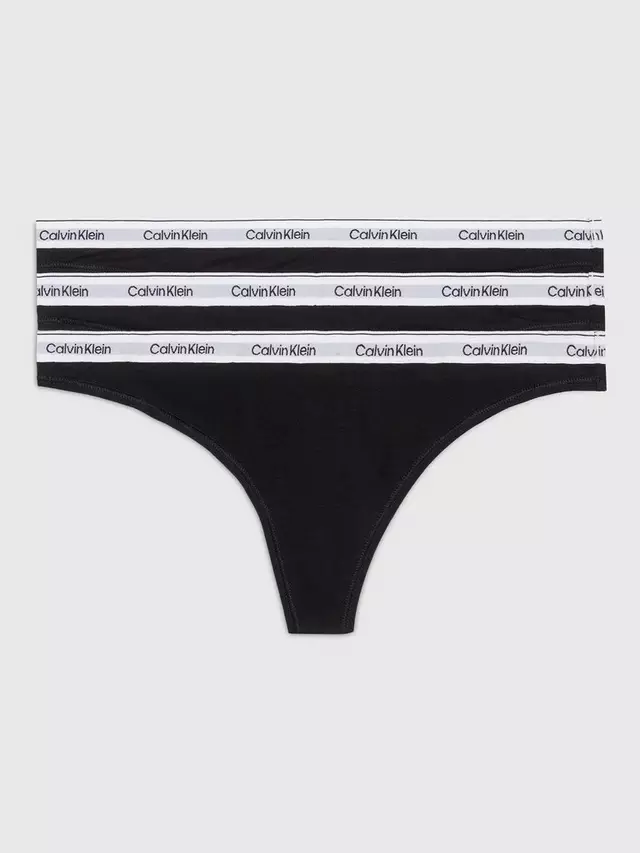 

Стринги Calvin Klein Modern Logo Cotton 3 шт, черный
