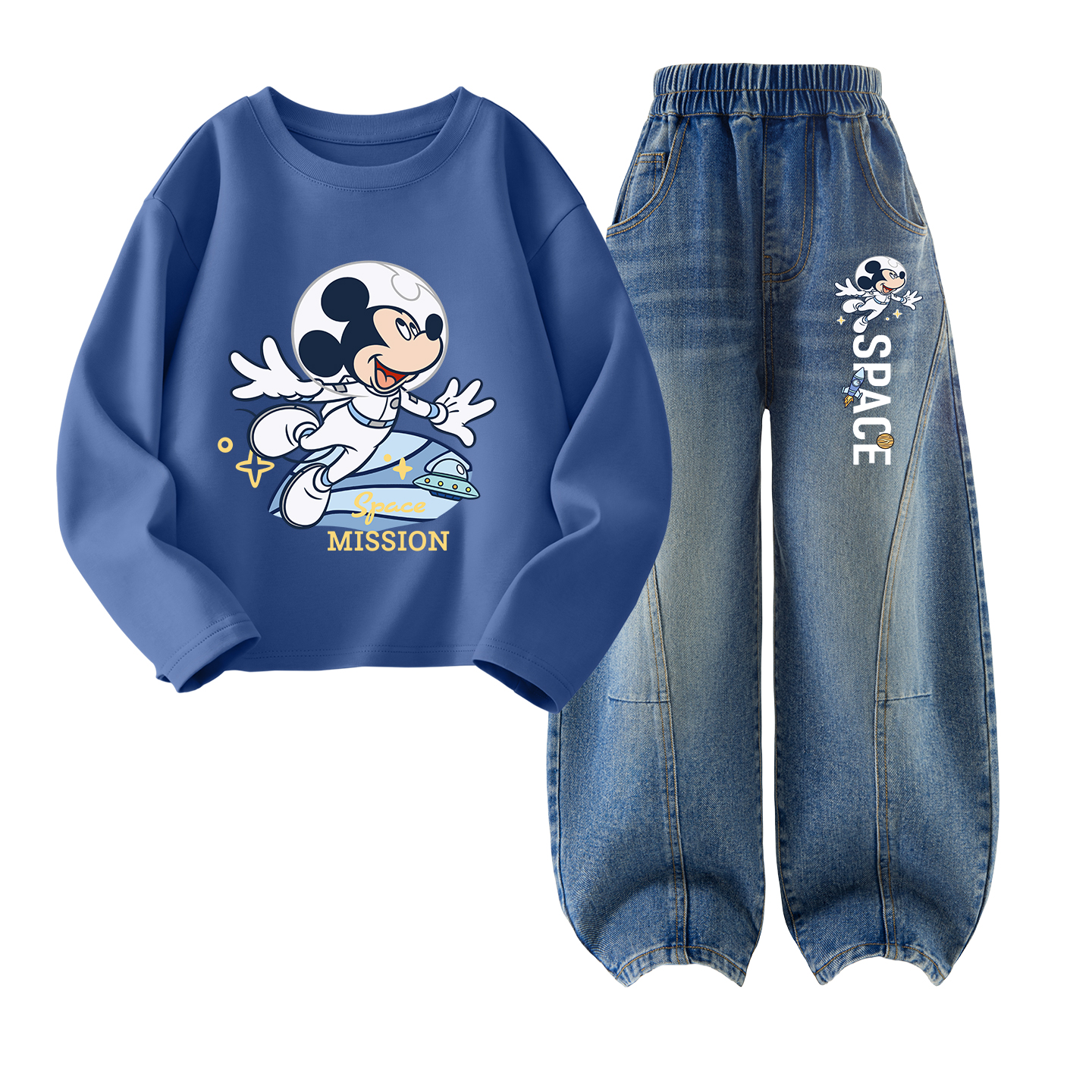 Детский спортивный комплект Casual Sportswear 2 Piece Set Disney, di flying wonder белый+di fсветло-k denim синий — фото 3