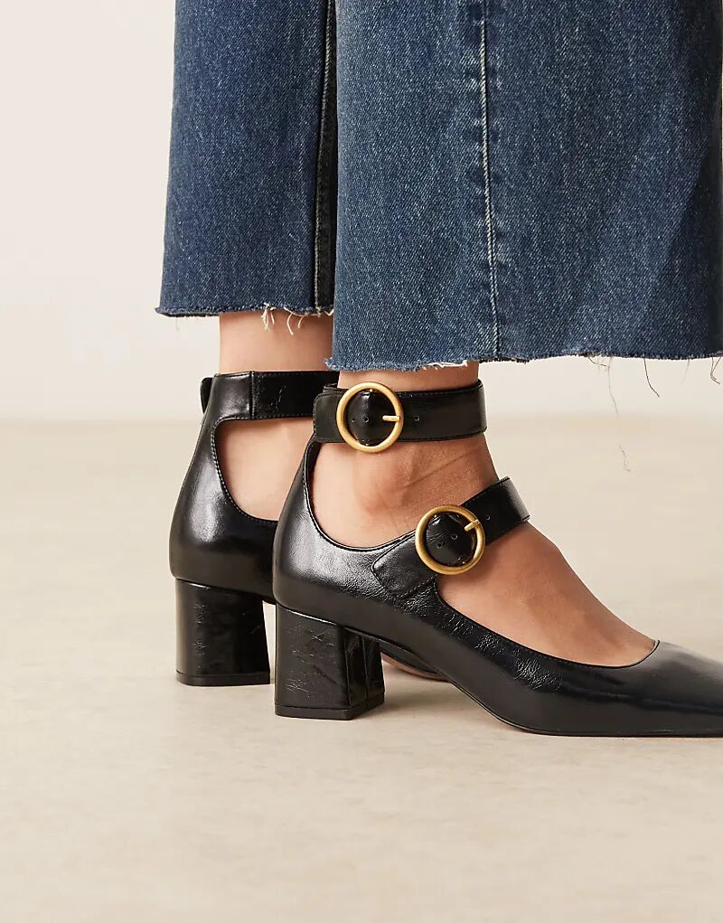 Туфли Sasha с двумя пряжками на среднем каблуке, черные, ASOS DESIGN — фото 2