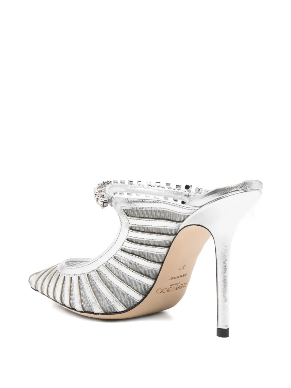 100-миллиметровые туфли Bing с кристаллами JIMMY CHOO, серебряный — фото 3