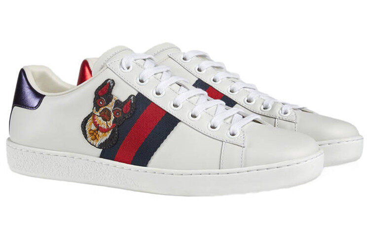 Женские кеды Gucci Ace, белый/синий — фото 2