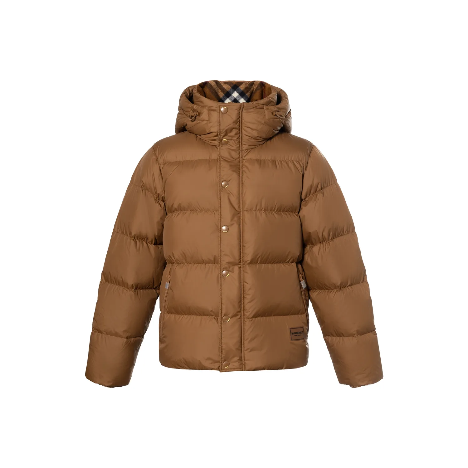Пуховик Burberry мужской с капюшоном, стиль главной улицы, темный березовый коричневый
