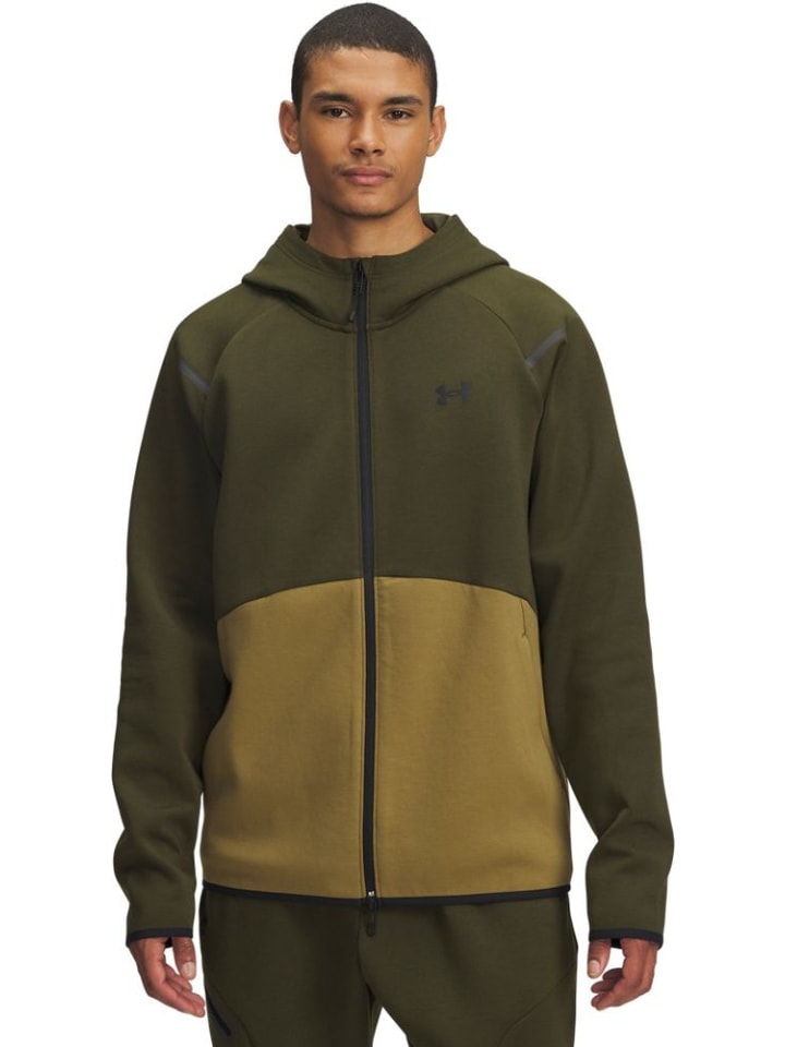 

Худи Unstoppable HD Eu Fleece Full-Zip зеленого цвета Under Armour