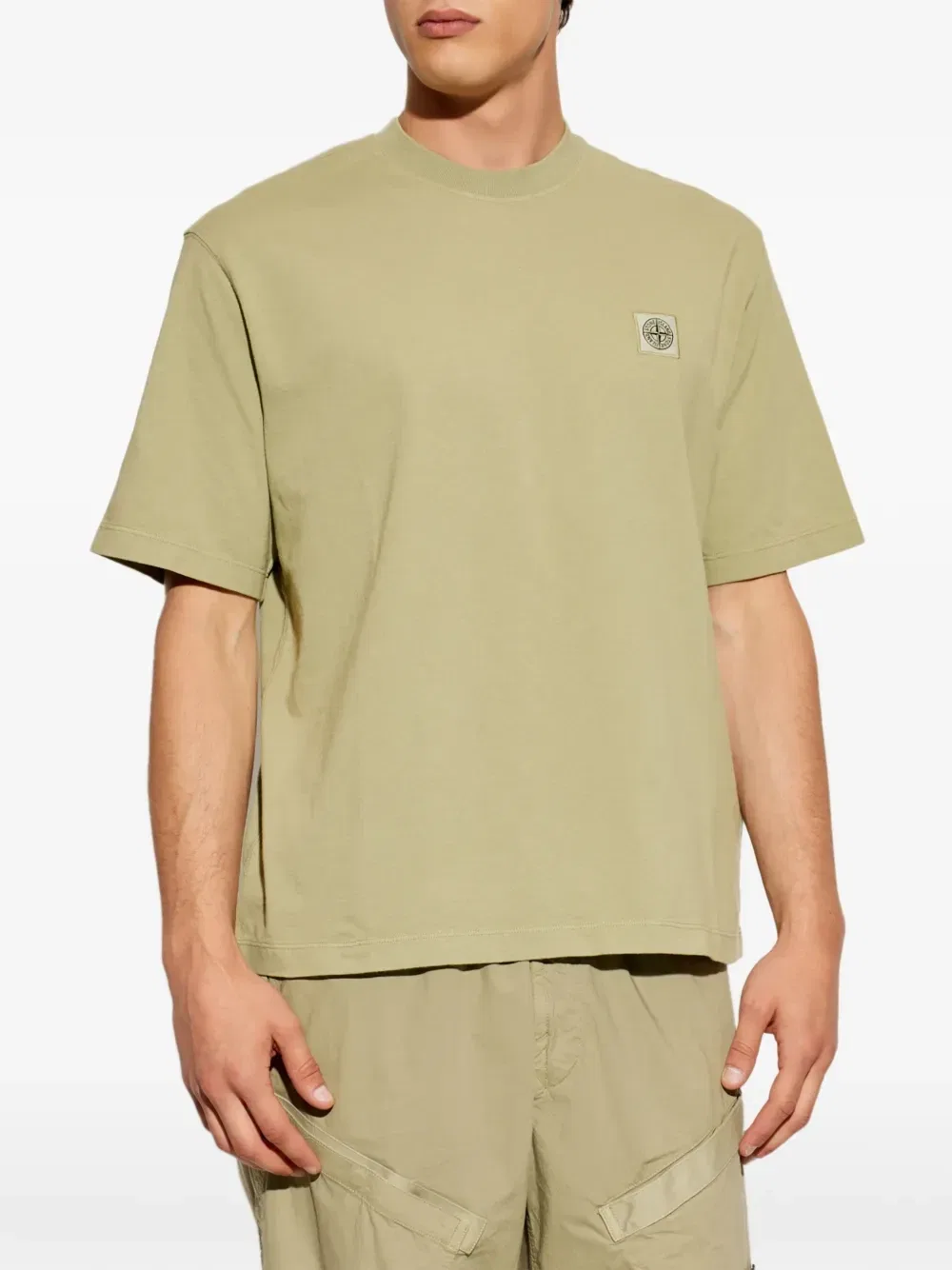 Футболка с логотипом-нашивкой Stone Island, зеленый — фото 3