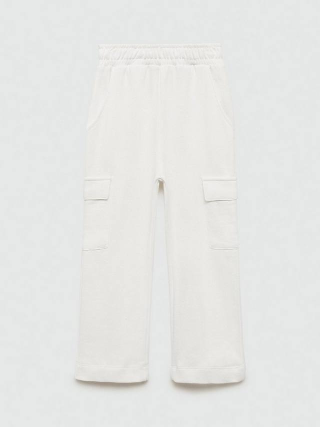 

Детские лондонские хлопковые карго-брюки Mango, Natural White
