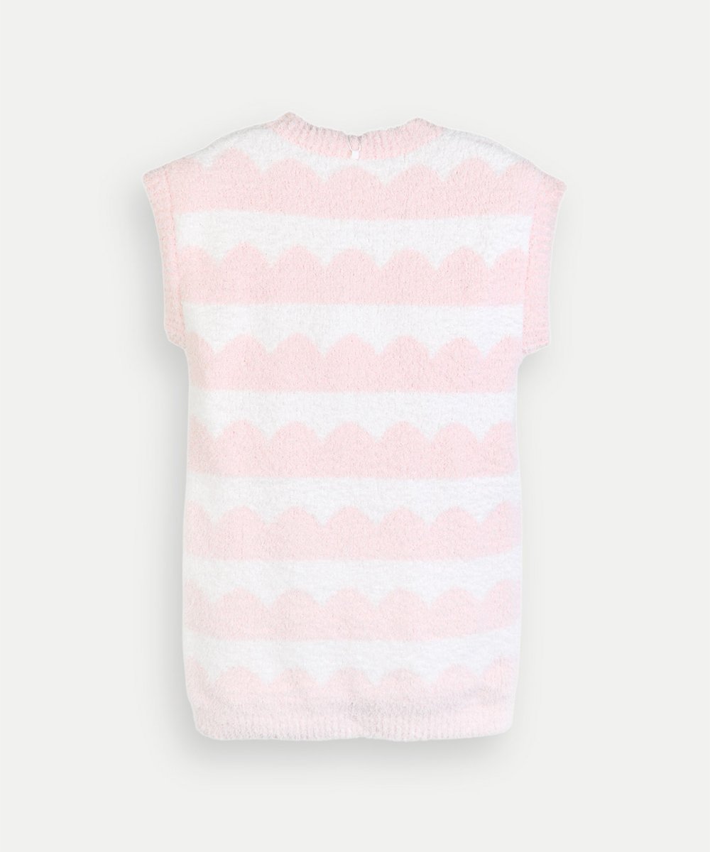 Длинный вязаный комбинезон с облачным узором Moimoln, pink — фото 3