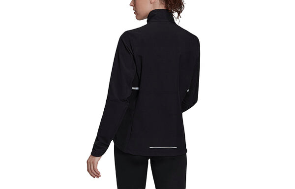 Куртка (WMNS) adidas Logo Printing Stand Up Collar Zipper Long Sleeve Jacket Coat Black, черный — фото 2