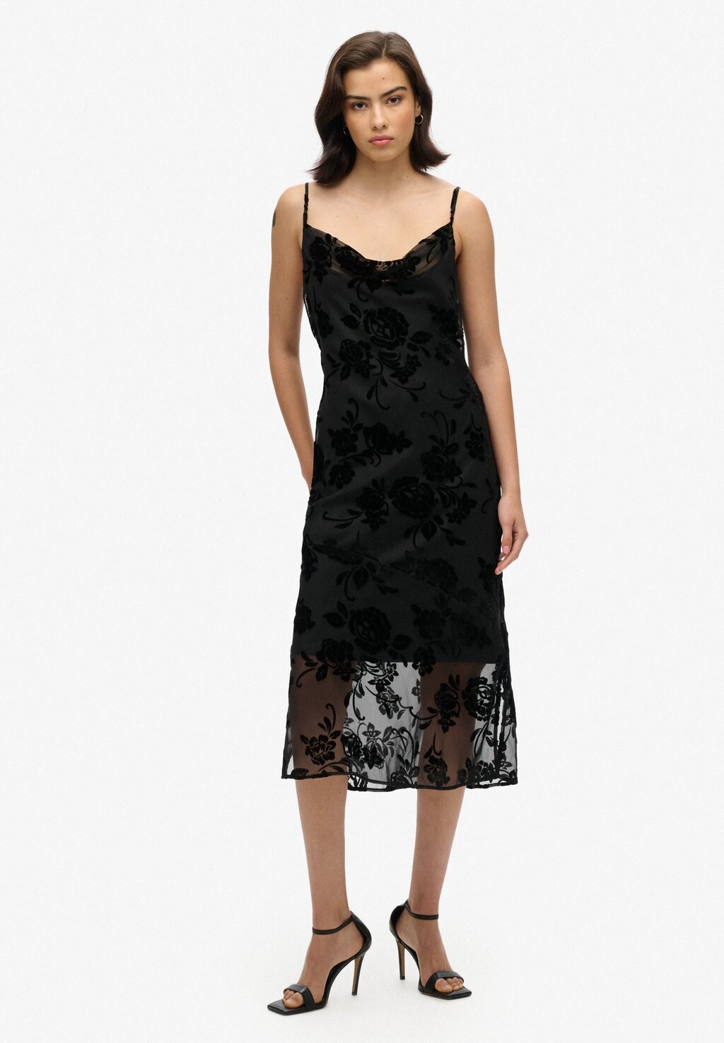 

Коктейльное платье / Вечернее платье COWL NECK MIDI SLIP Superdry, черный