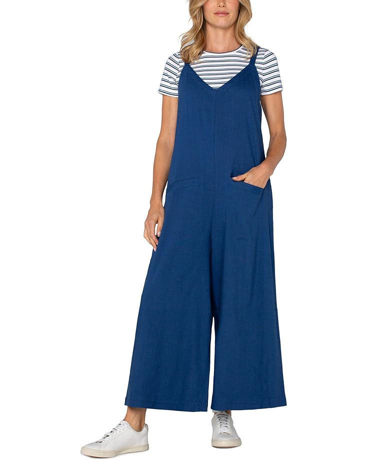 

Комбинезон Liverpool Los Angeles Wide Leg Crop Jumpsuit With Adjustable Straps, цвет Goddess Blue