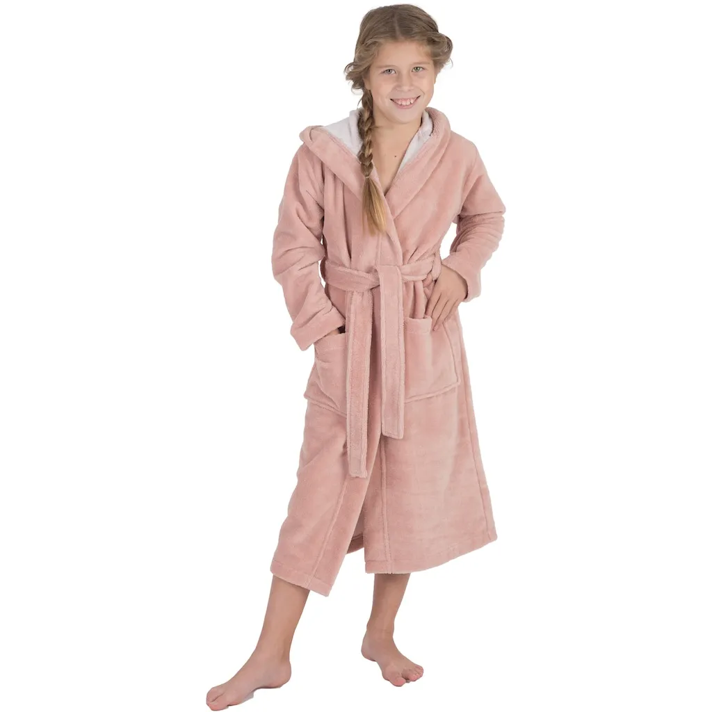 

Детский халат fashion, 1 шт., для девочек и мальчиков, мягкий на ощупь, с капюшоном Wewo Fashion, Rose