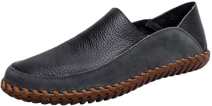 

Мужские повседневные лоферы, удобные для легкого надевания, с кожаными вставками из замши, мокасины, подходят для ежедневной ходьбы, вождения и т.д Zestrelax, черный