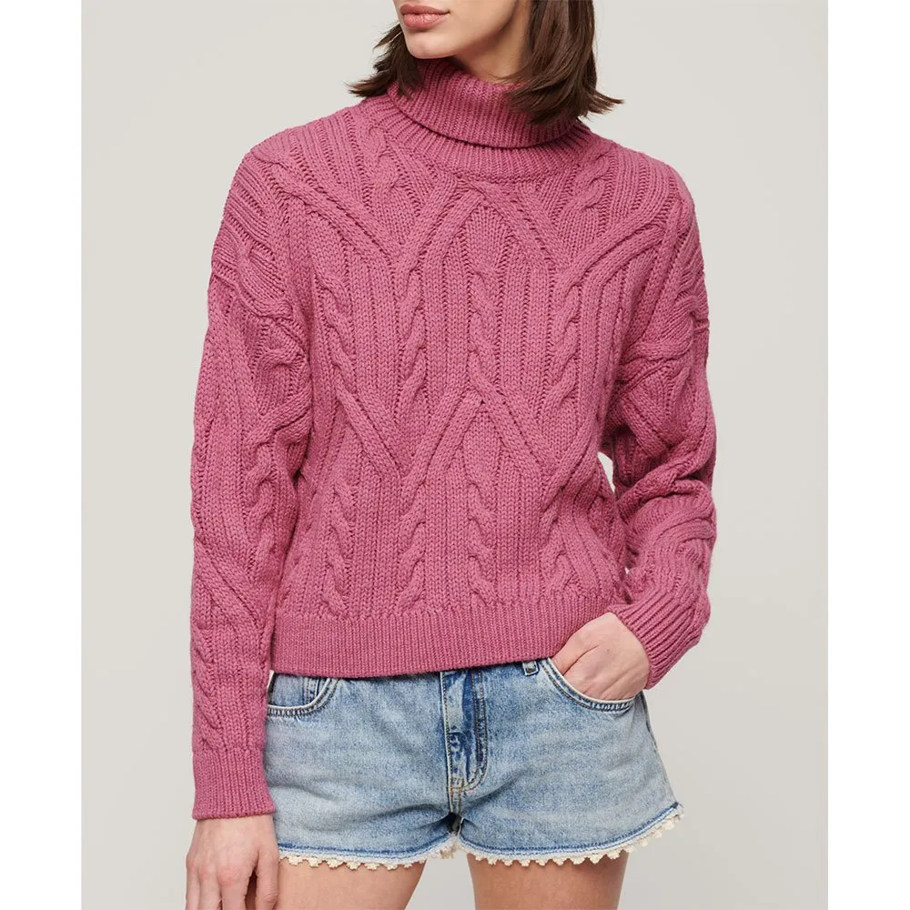 

Свитер Superdry Twist Cable Knit Twist Cable Knit, розовый