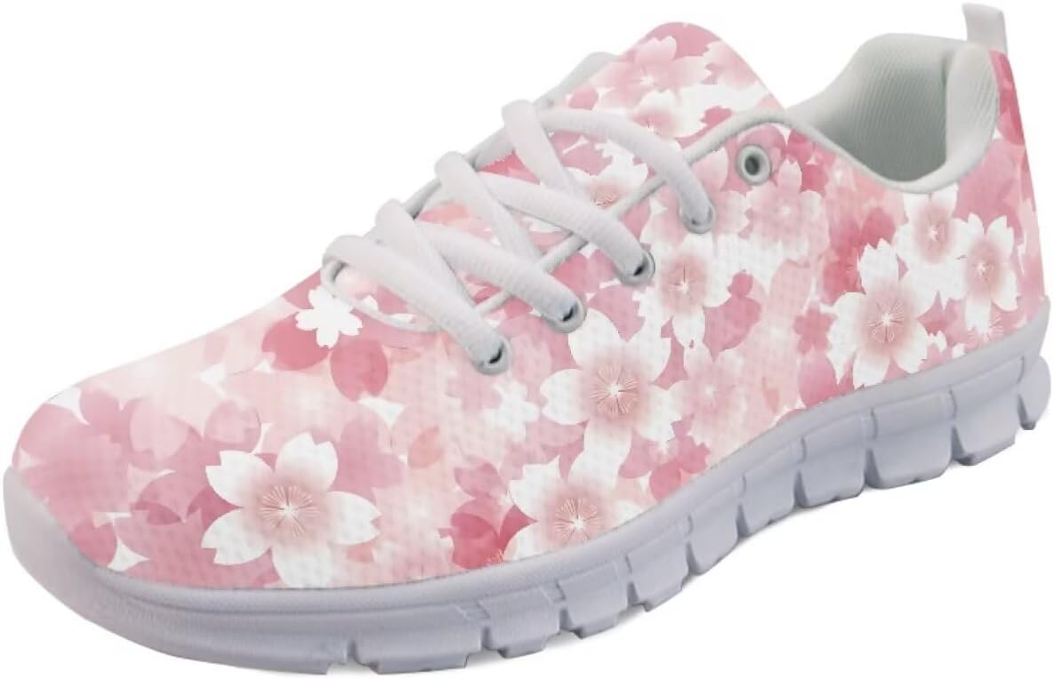 

Женские осенние кроссовки на шнуровке, повседневные слипоны для бега и ходьбы, спортивная обувь для женщин Getelinseng, Cherry Blossom