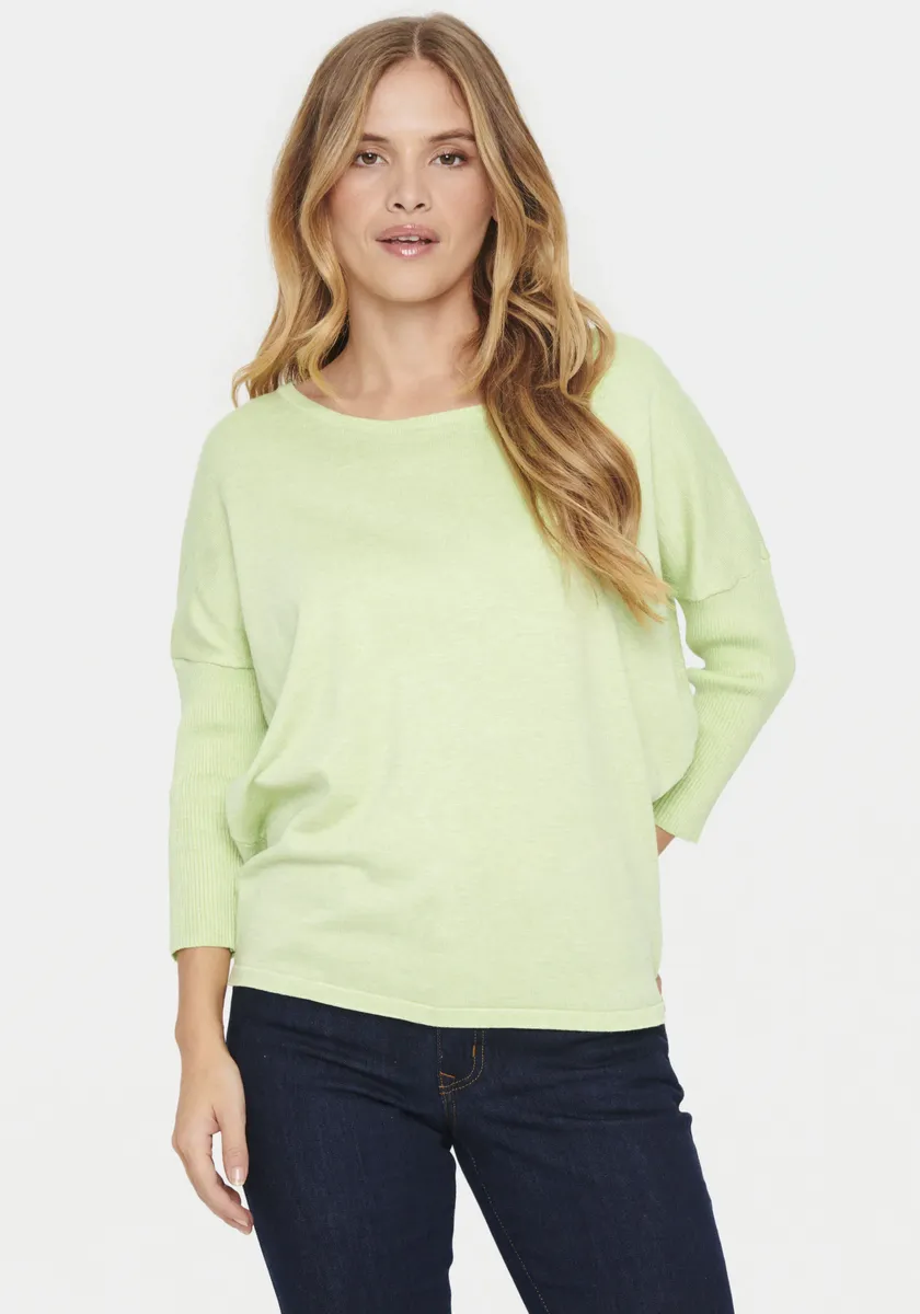 

Свитер с круглым вырезом Saint Tropez "A2561, MilaSZ Pullover с R-образным вырезом", цвет Seedling Melange