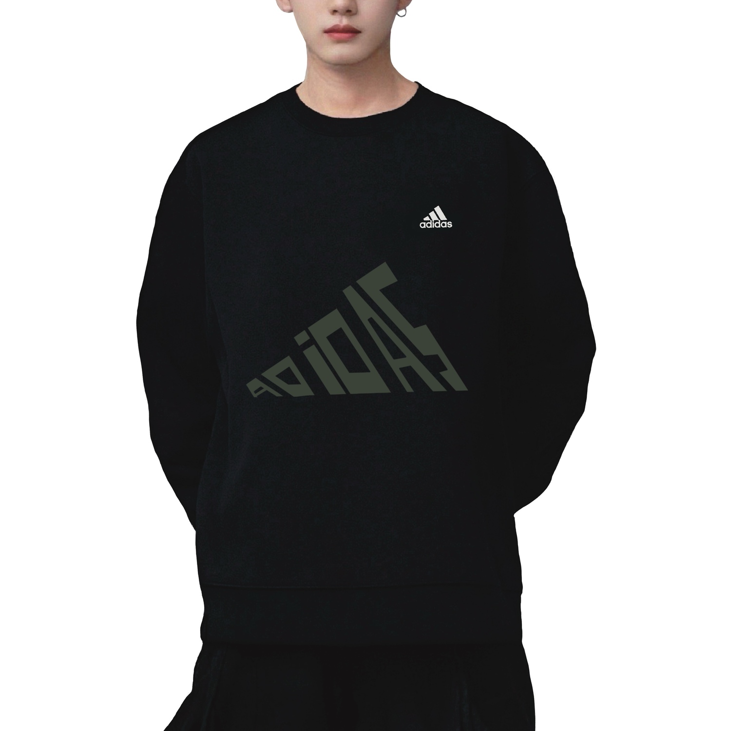 Adidas Толстовки LABEL унисекс, черные, с круглым вырезом, утолщенные, стандартного размера — фото 4