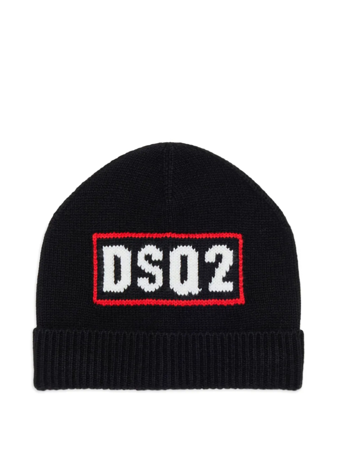 

DSQUARED2 KIDS шапка бини вязки интарсия с логотипом, черный