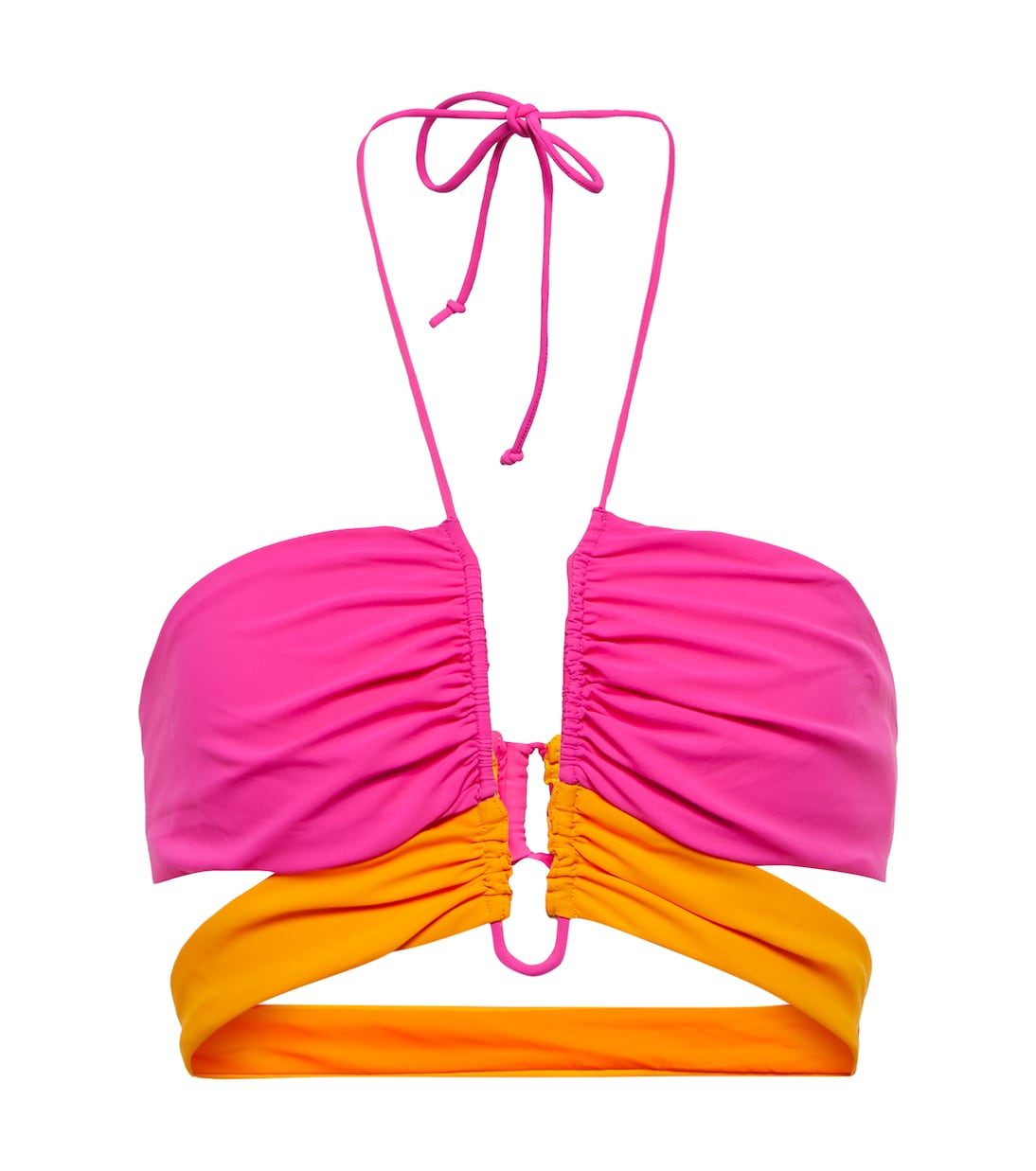 

Верх бикини с халтер-воротником и сборками Nensi Dojaka, Pink Orange