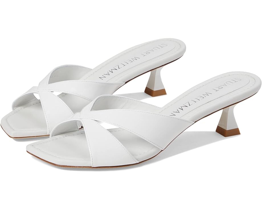 

Туфли Stuart Weitzman Miami Xcurve 50 Slide, белый