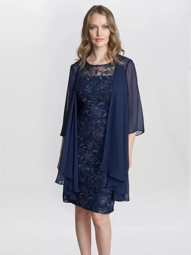 

Платье Gina Bacconi Hayley Embroidered with Chiffon Jacket, цвет spring/navy