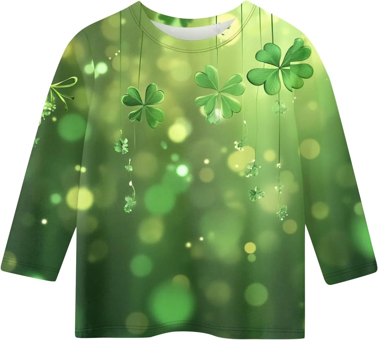 Детский свитшот с принтом, St Patrick's Day, флуоресцентный зеленый — фото 3