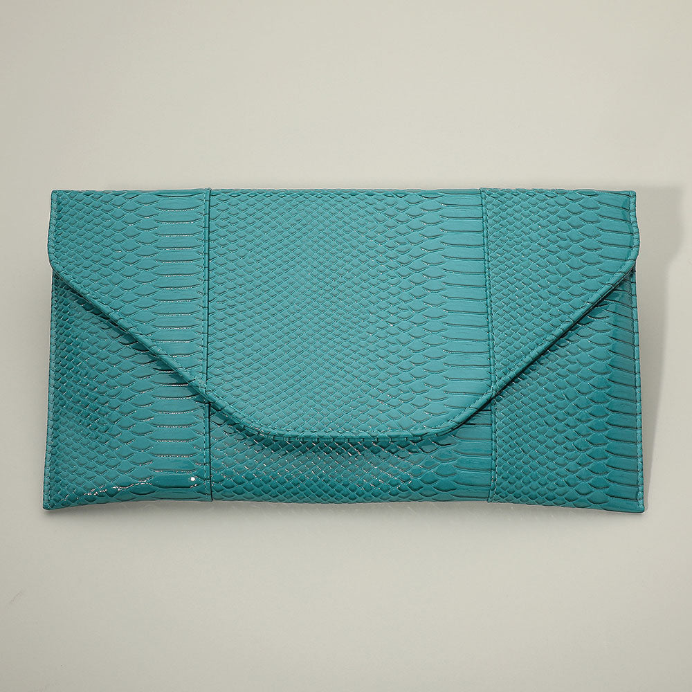 

Клатч-конверт с узором под кожу змеи FASHNZFAB, Turquoise