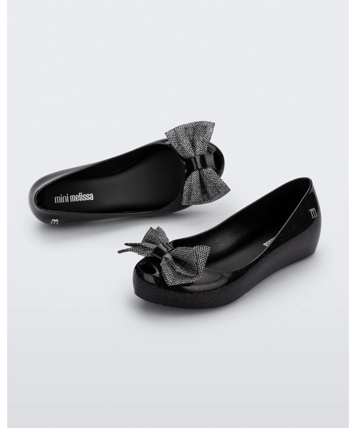 Детские балетки Melissa Ultragirl Sweet XII с бантом чёрные