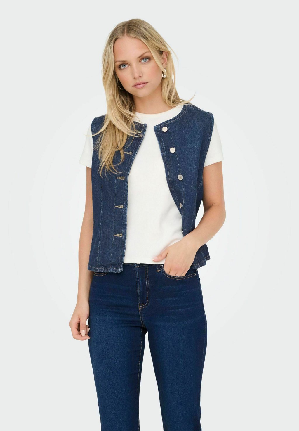 

Жилет ONLY, цвет Dark Blue Denim