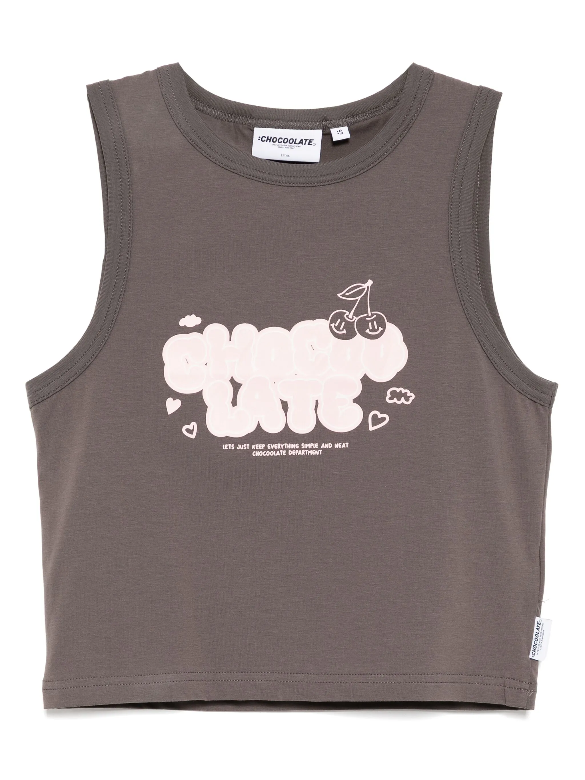 

Топ с логотипом Chocoolate, серый