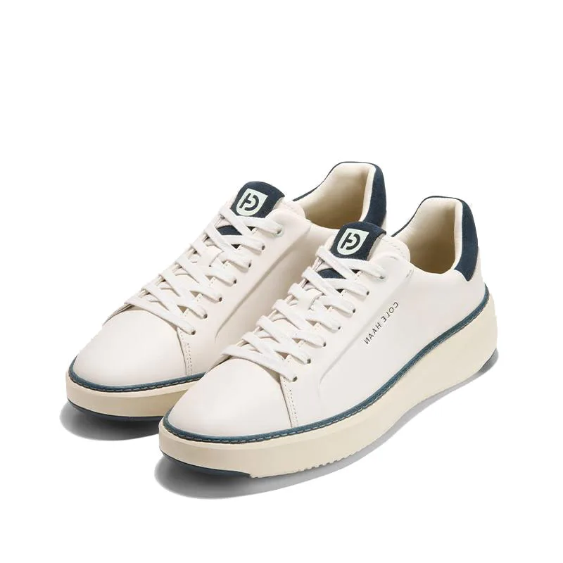 COLE HAAN Кроссовки скейтерские мужские низкие из кожи коровы ivory/dusty blue — фото 2
