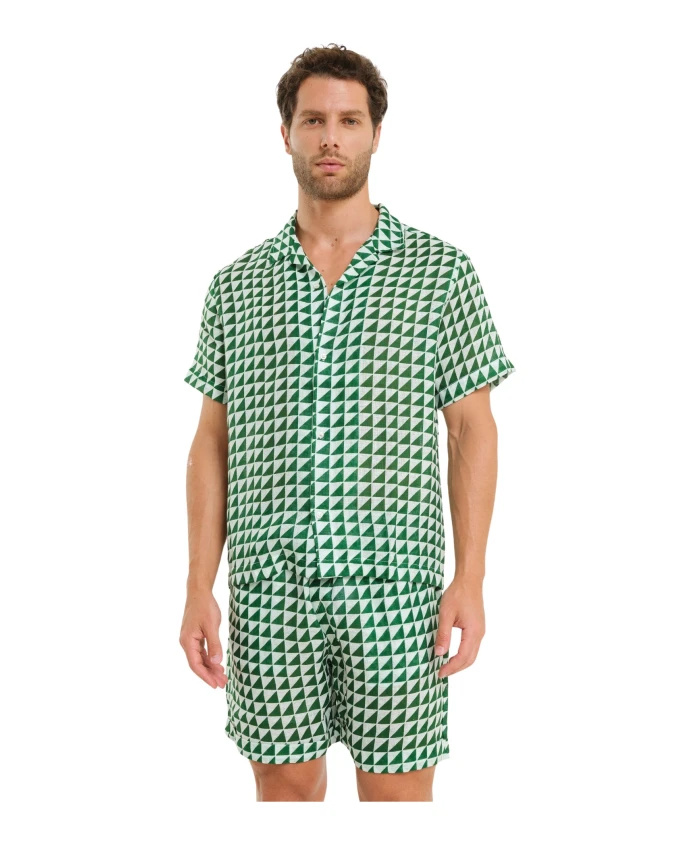 

Итальянская льняная рубашка для боулинга Peninsula, зеленый