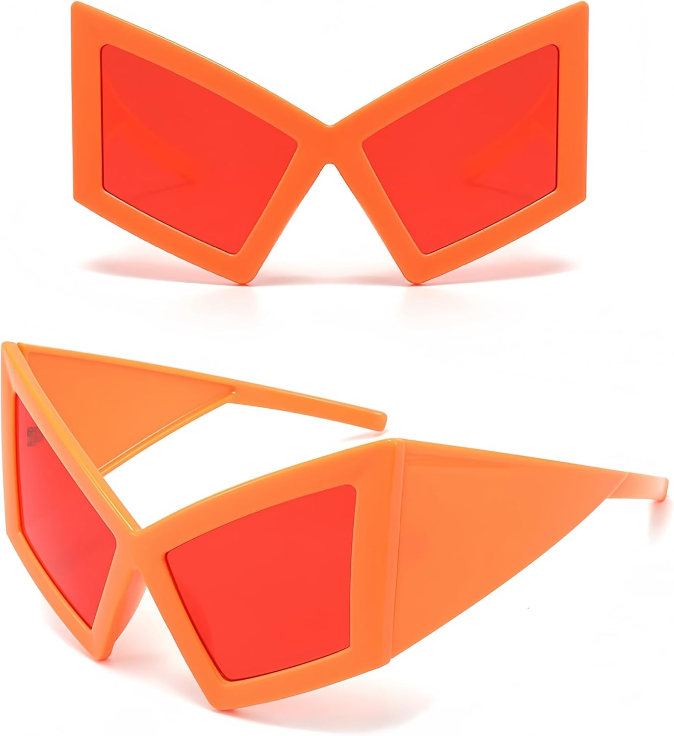 

Ретро-солнцезащитные очки в стиле Y2K с леопардовым принтом, увеличенные, геометрические, «кошачий глаз», с защитой от УФ-излучения UV400, для женщин и мужчин, 6 цветов Generic, Orange