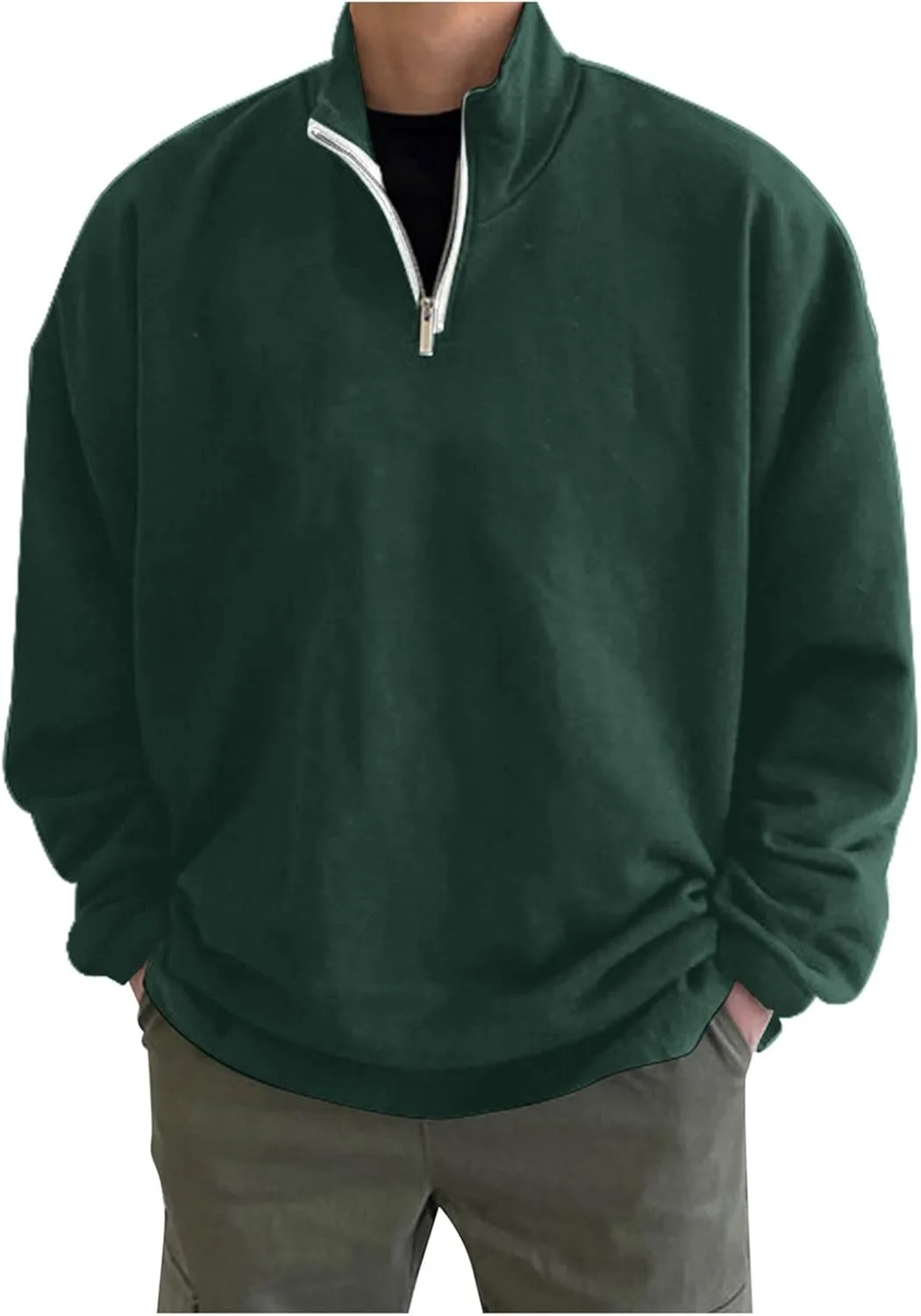 

Мужская кофта с четвертью молнии осень-зима Slim Fit легкая вязаная