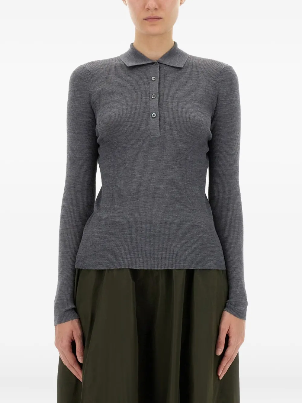 

Длиннорубашечный поло Aspesi, серый