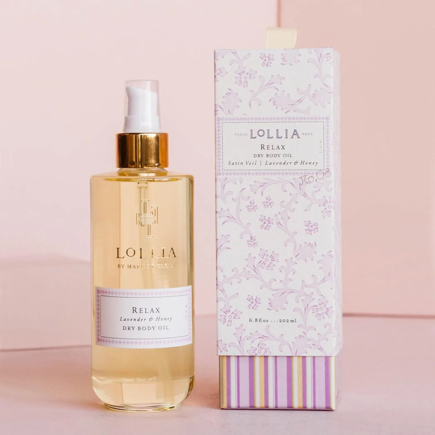 Увлажняющее масло для тела LOLLIA Relax, 193 мл - Лаванда и мед - для женщин, ароматизированное, подходит для всех типов кожи. 201 мл (1 шт.), White — фото 2