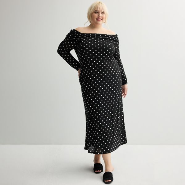 

Платье с открытыми плечами больших размеров Intempo, цвет polka dot
